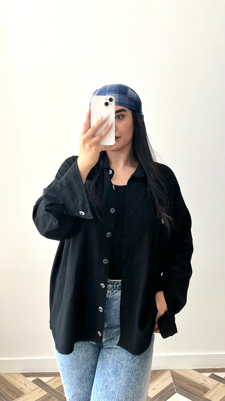 شومیز زنانه لینن مشکی