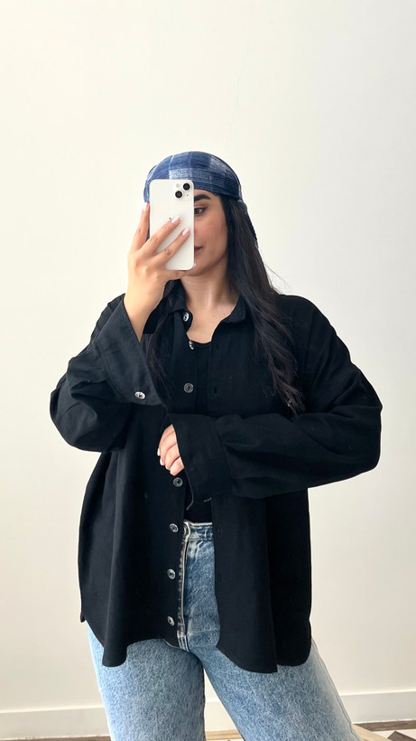 شومیز زنانه لینن مشکی