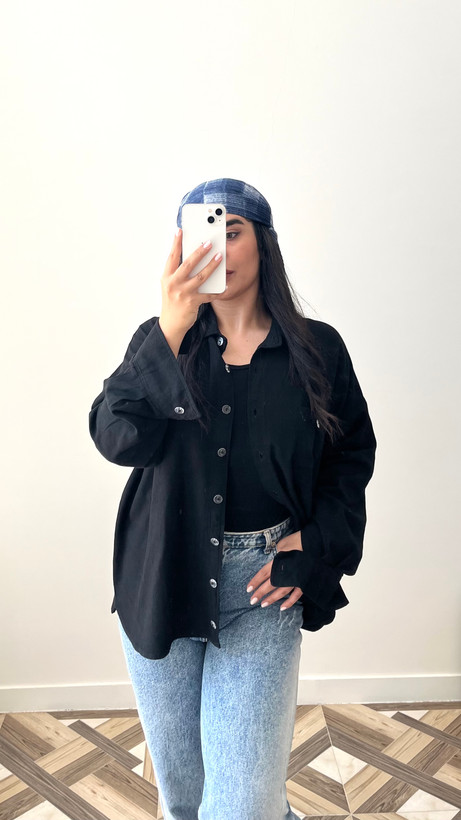شومیز زنانه لینن مشکی