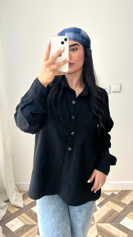 شومیز زنانه لینن مشکی